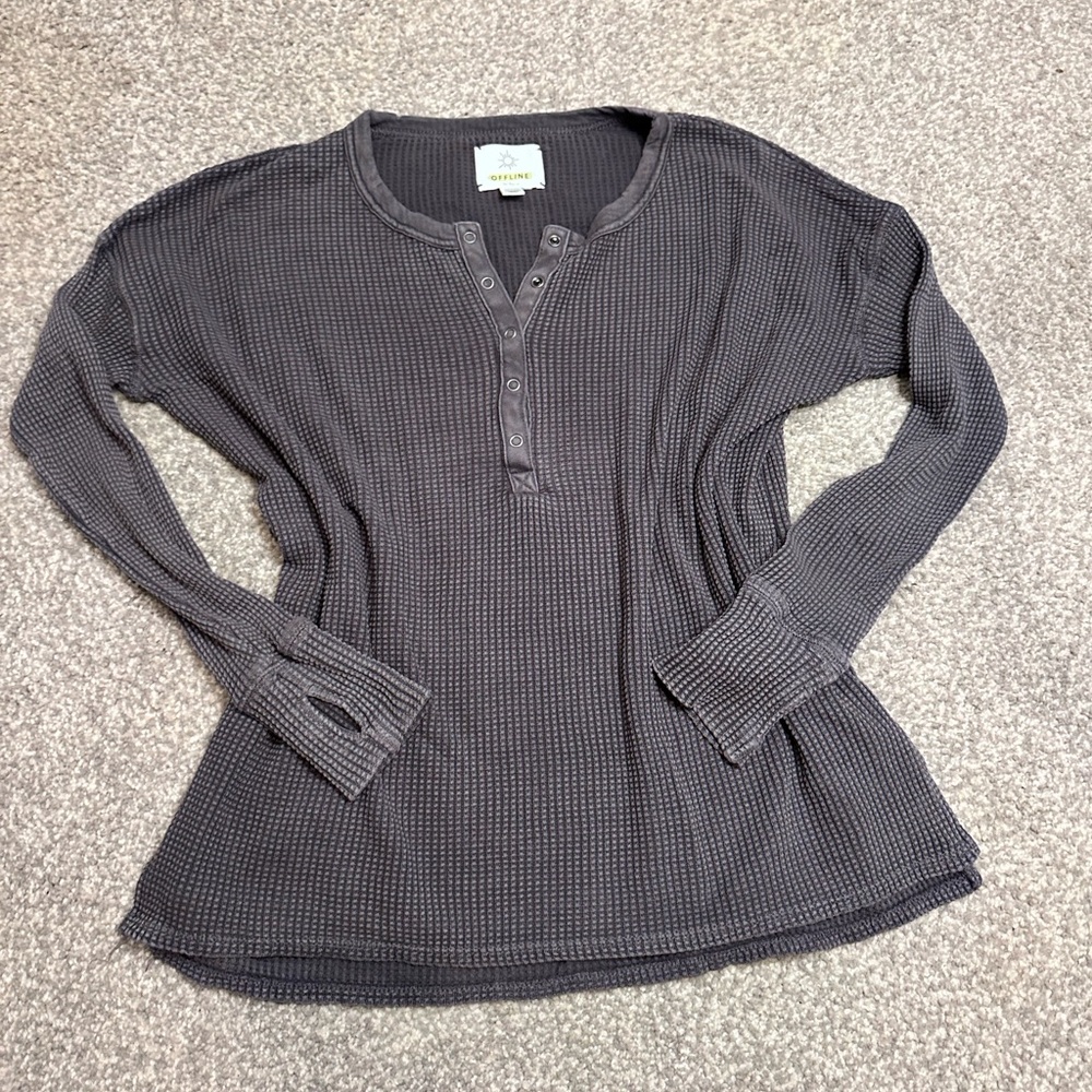 Sonoma Charcoal Henley Shirt - final sale